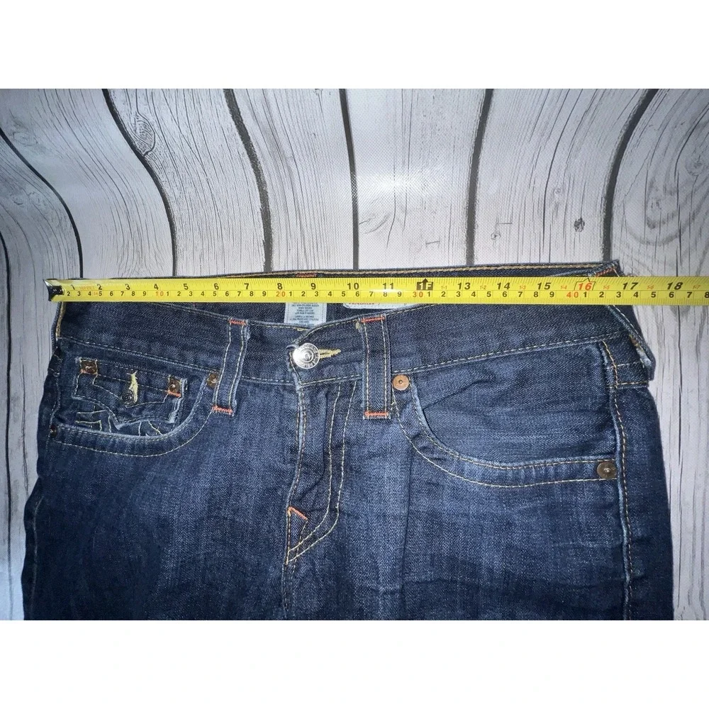 True Religion Jeans Men's Size 32x27 Straight Leg Blue Denim Flap Pockets